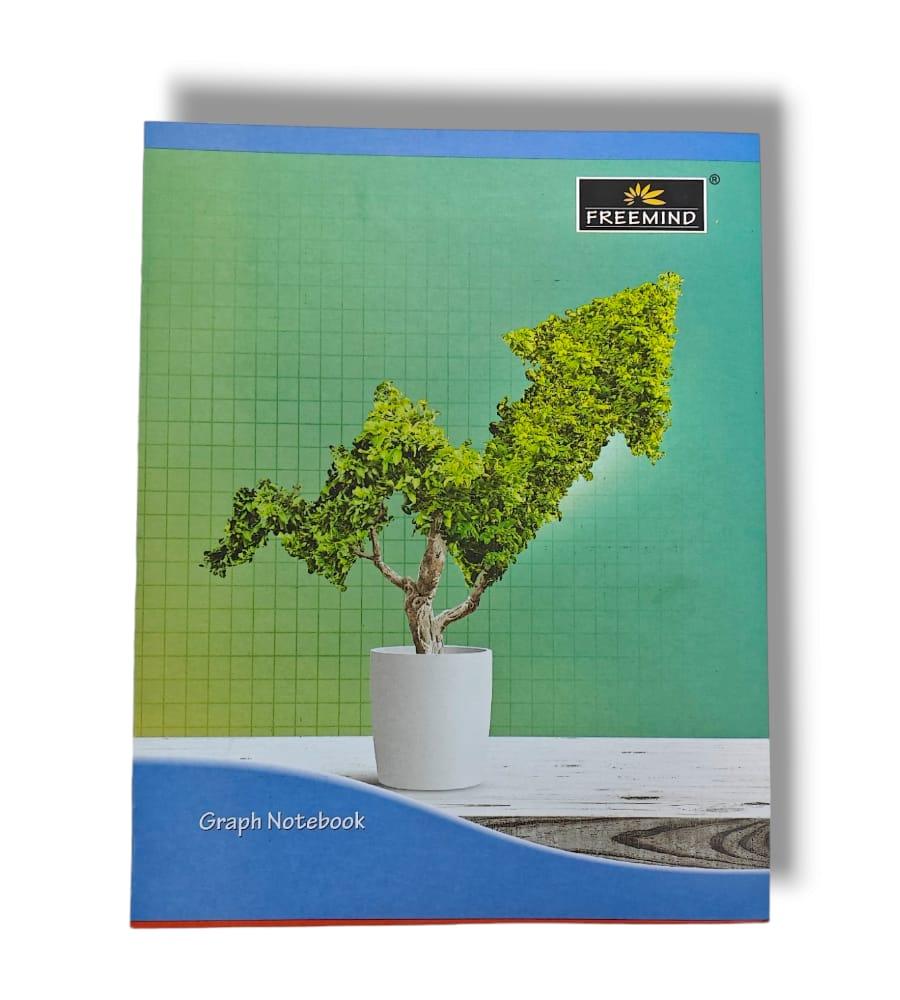 Freemind 1mm Single Line Graph Notebook - 12 Pages in Each, 28 x 22 cm – Set of 4