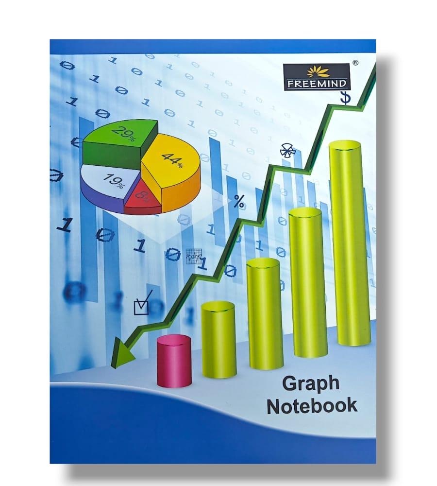 Freemind 1mm Single Line Graph Notebook - 28 Pages in Each, 28 x 22 cm – Set of 2