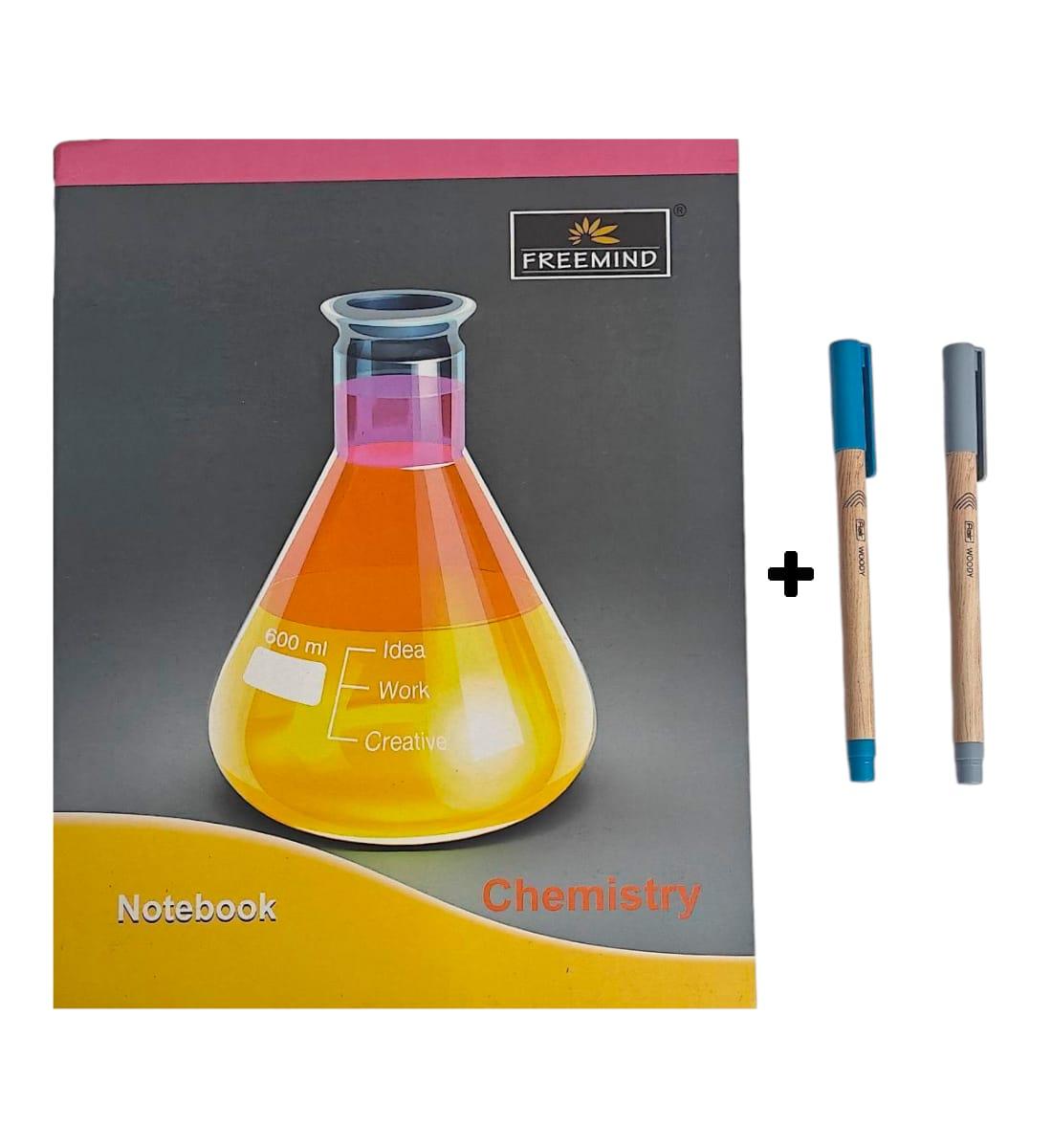 Freemind Chemistry Practical Notebook With Blue & Black Ball Pen- 136 Pages, 22 x 28 cm