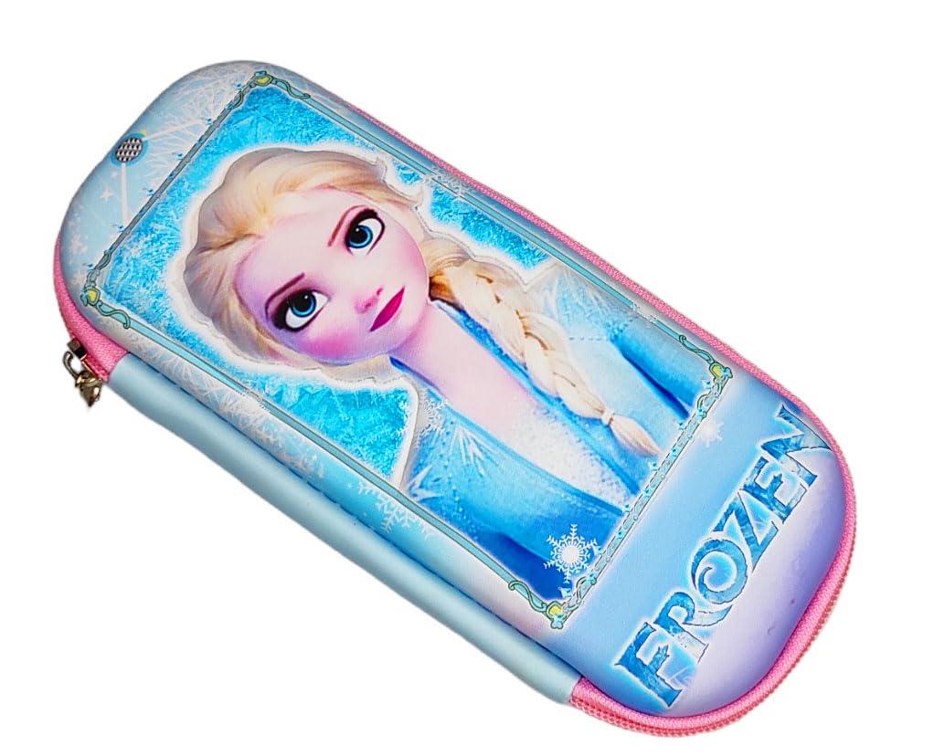 Frozen Blue EVA Zippered Pencil Case – Durable Hard Case Box for Kids