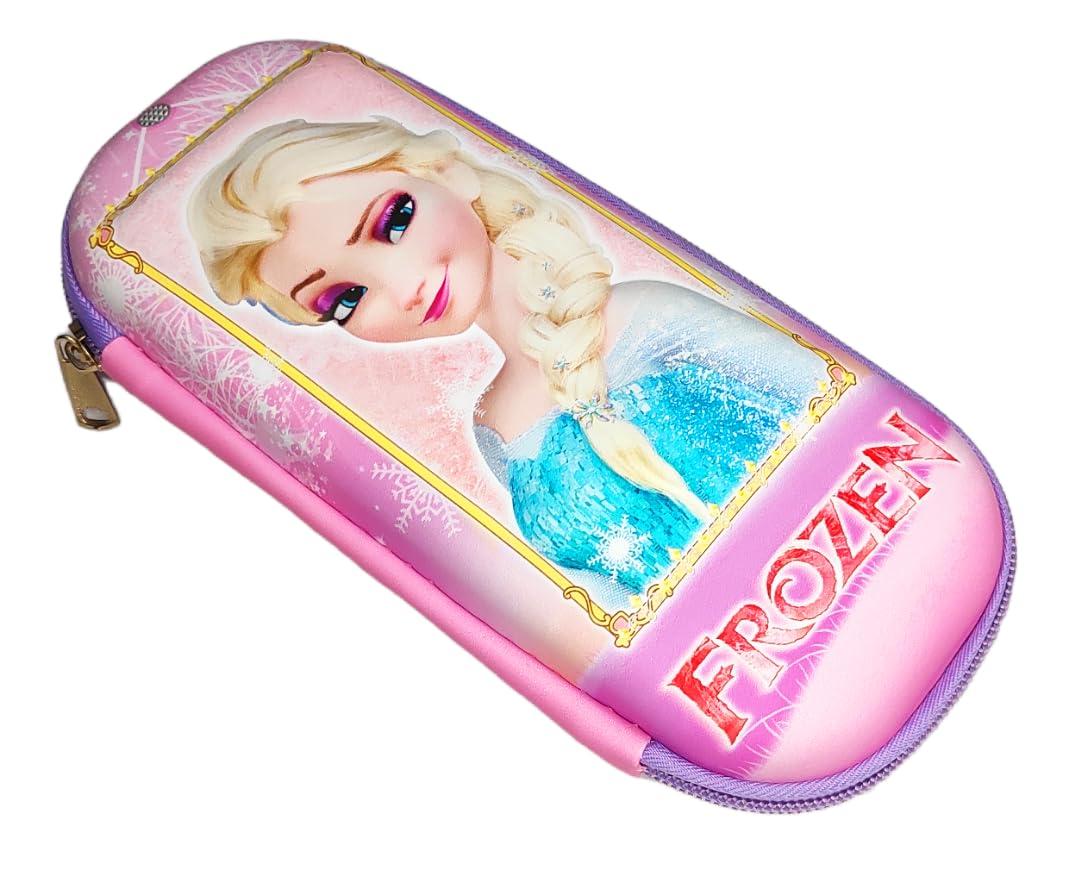 Frozen Pink EVA Zippered Pencil Case – Durable Hard Case Box for Kids