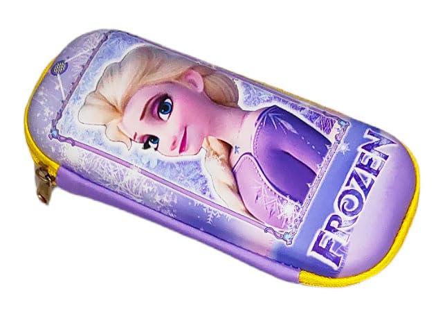 Frozen Purple EVA Zippered Pencil Case – Durable Hard Case Box for Kids