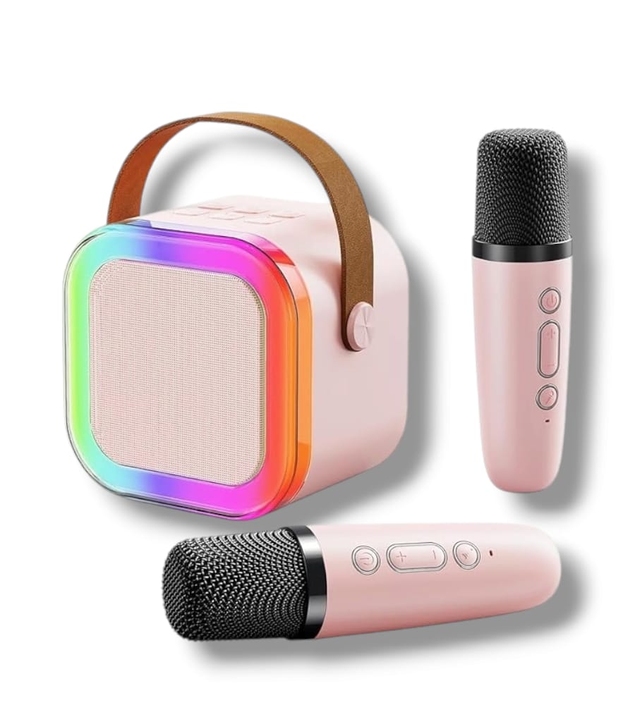 G12 Wireless Karaoke Speaker with Dual Mic, 6W Bluetooth Speaker with RGB Lighting for Party