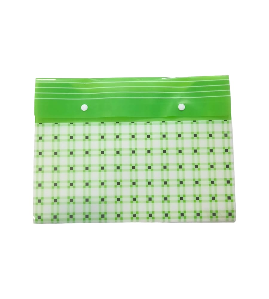 Green A4 File Folder – Waterproof Plastic Document Holder with Snap Button | Durable Storage for Certificates, Papers & Documents | Ideal for Office & School Use