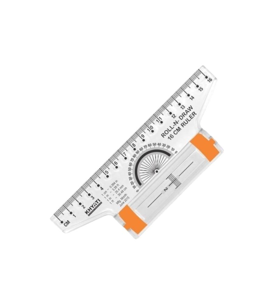 KHYATI 16 cm Plastic Roll N Draw Ruler - Pack of 1
