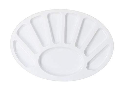 Khyati Small Oval Shape Color Mixing Drawing Paint Plate - White