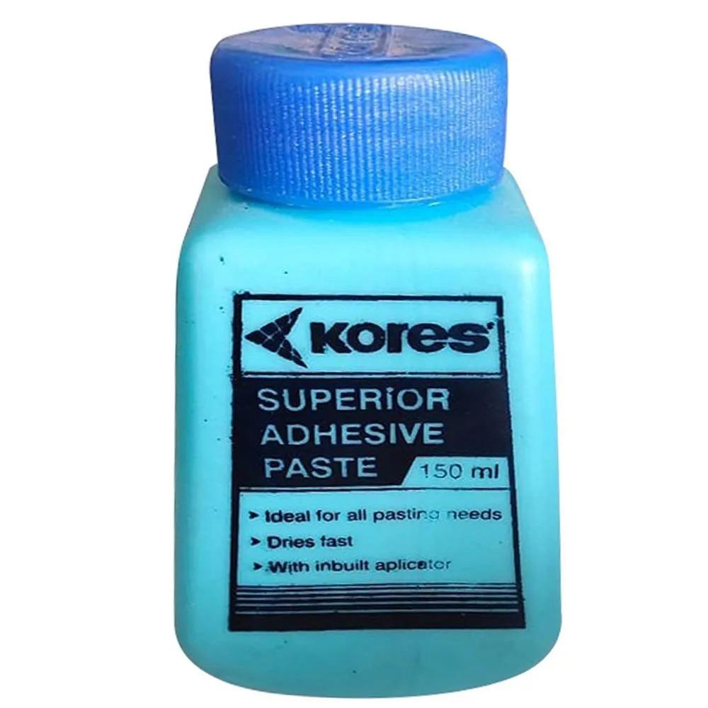 Kores Superior Adhesive Paste Glue Gum – 150ml | Strong & Fast-Drying Paper Glue with Inbuilt Applicator | Ideal for Office, School & Craft Projects