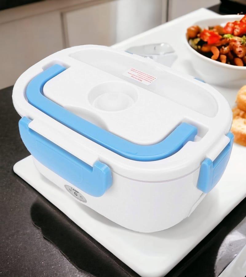 Lunch Box, PTC Heating Elements Electric Lunch Box, with Transparent Spoon - Blue