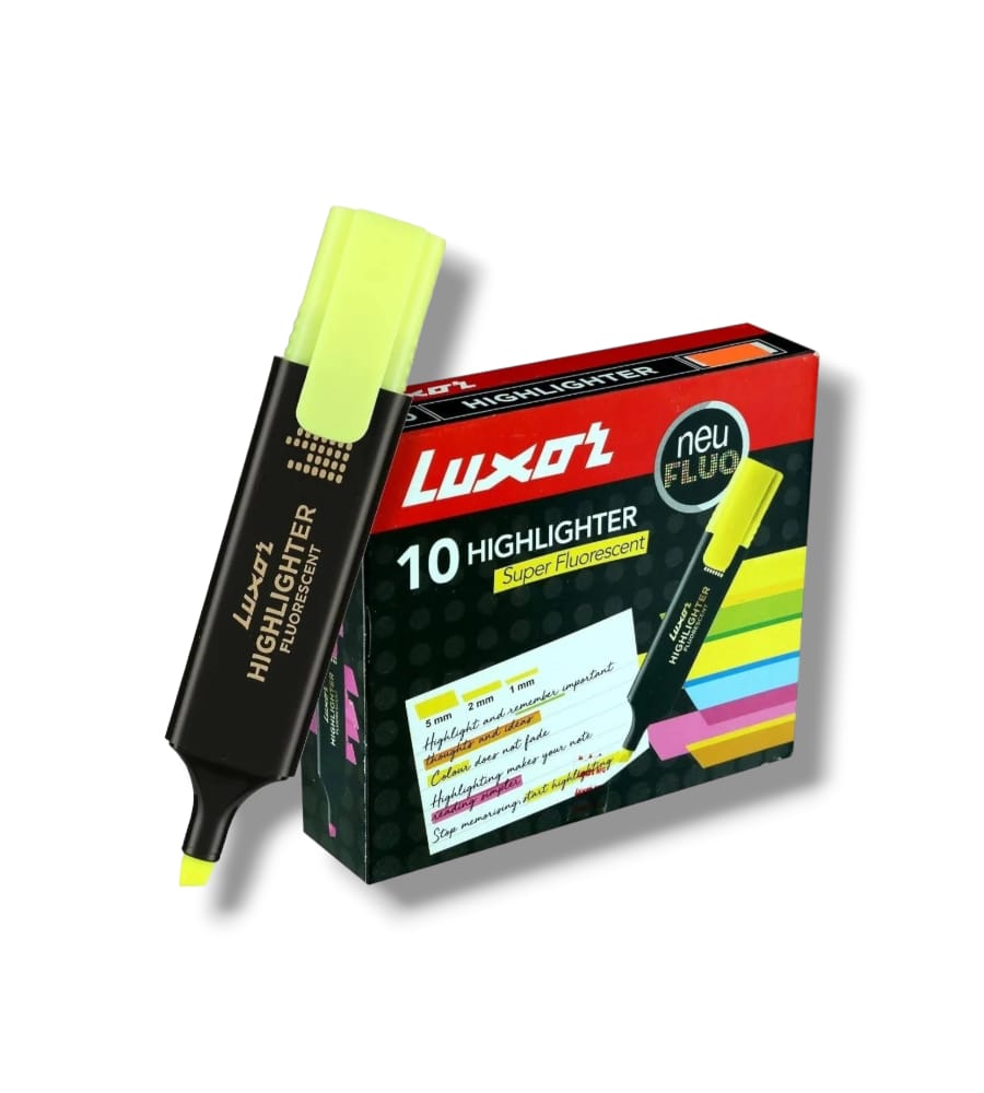 Luxor 1851 Yellow Colour Highlighter – Set of 2