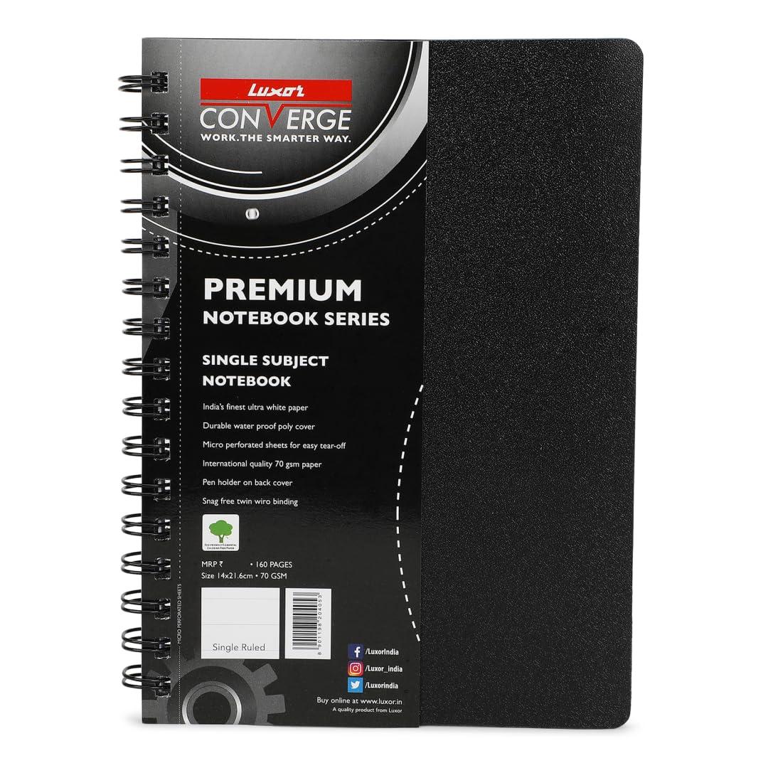 Luxor 20405 Wiro Single Line Notebook – 14 x 21.6 cm, 160 Pages