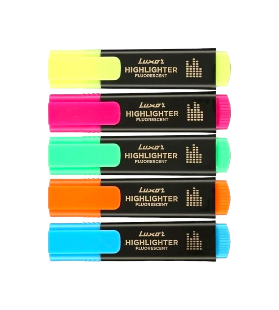 Luxor 5 Shades Highlighter – Pack of 5, Multicolor