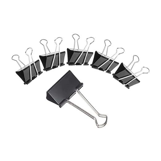 Binder Clips - 15mm Black, Set of 12