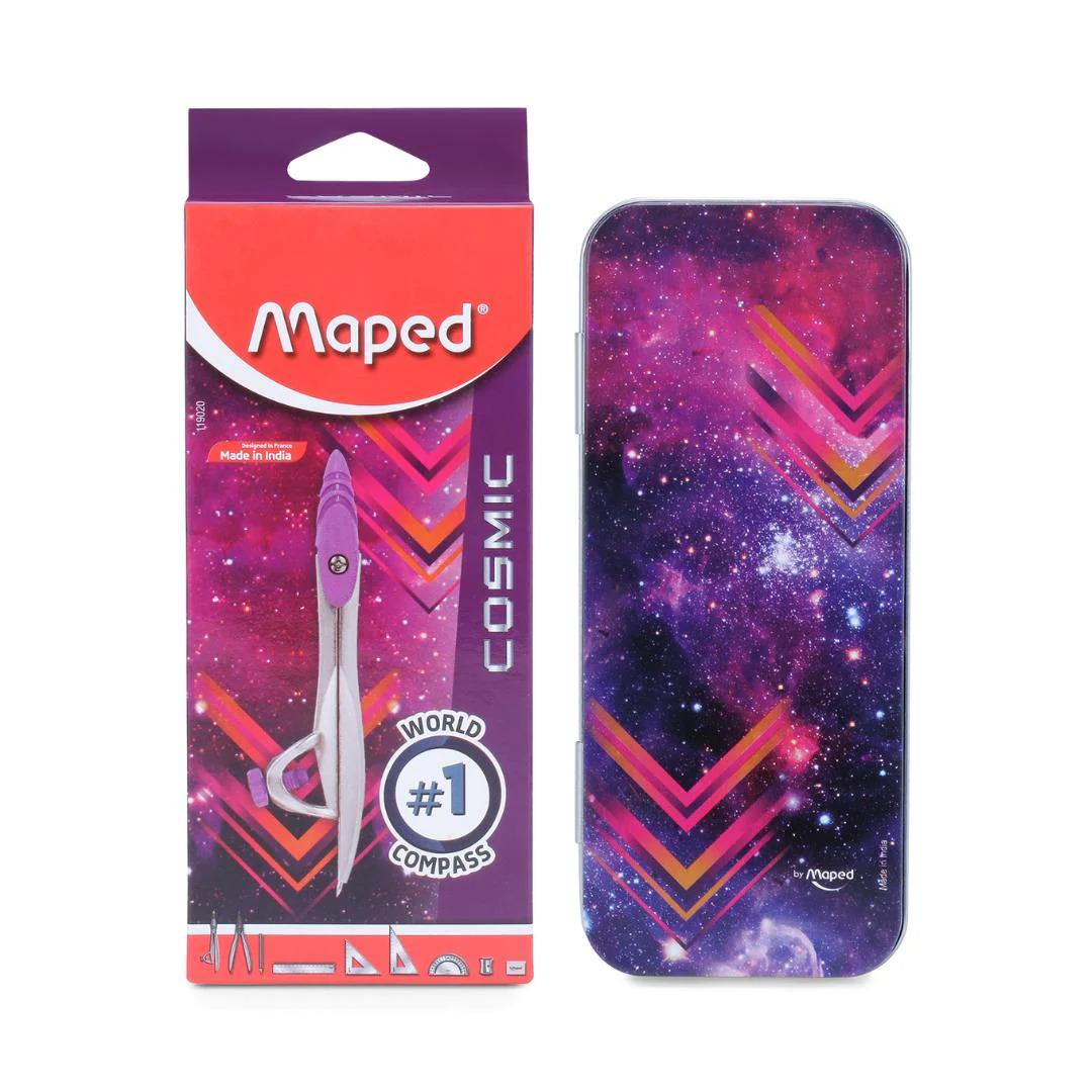 Maped Study Cosmic Geometry Box 9 Instrument Set With 2 Metal Compasses