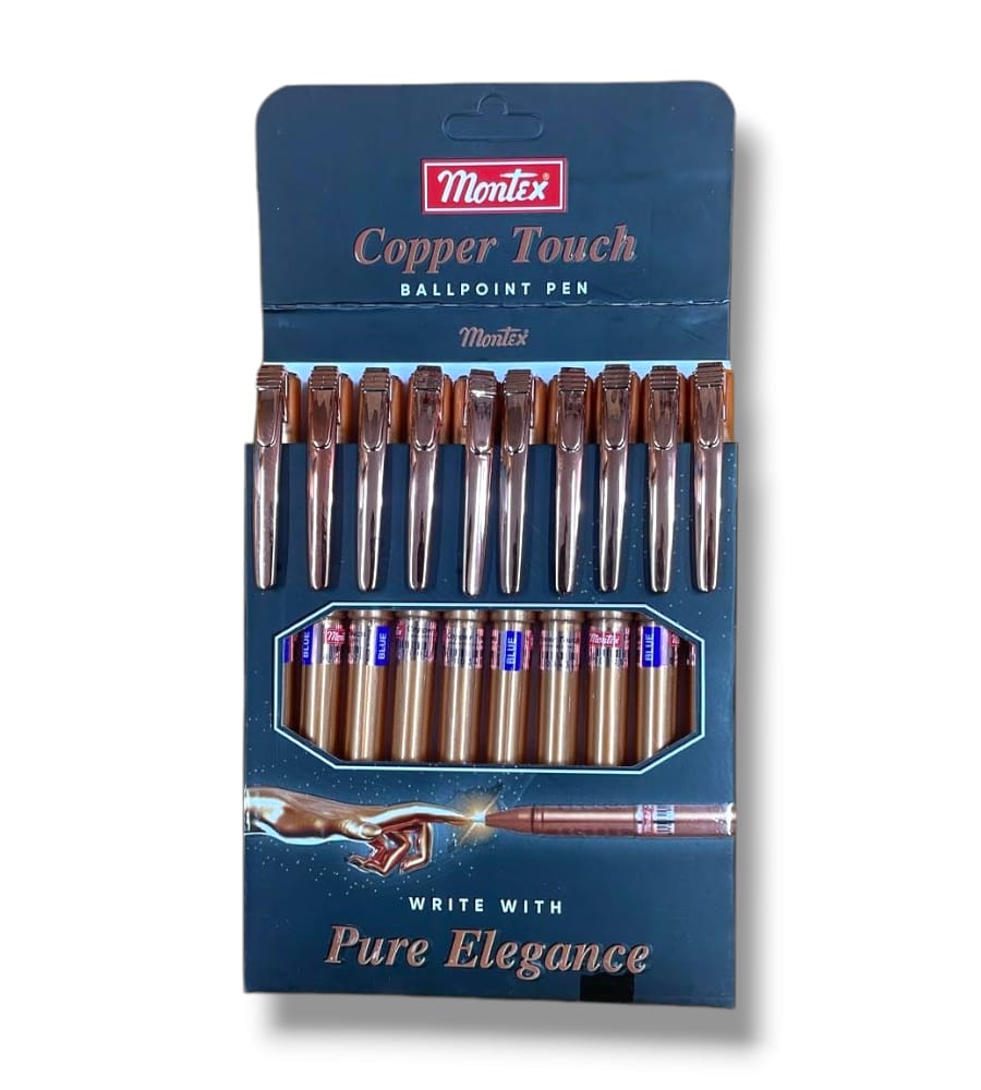 Montex Copper Touch Ball Pen – Pack of 10, Blue color