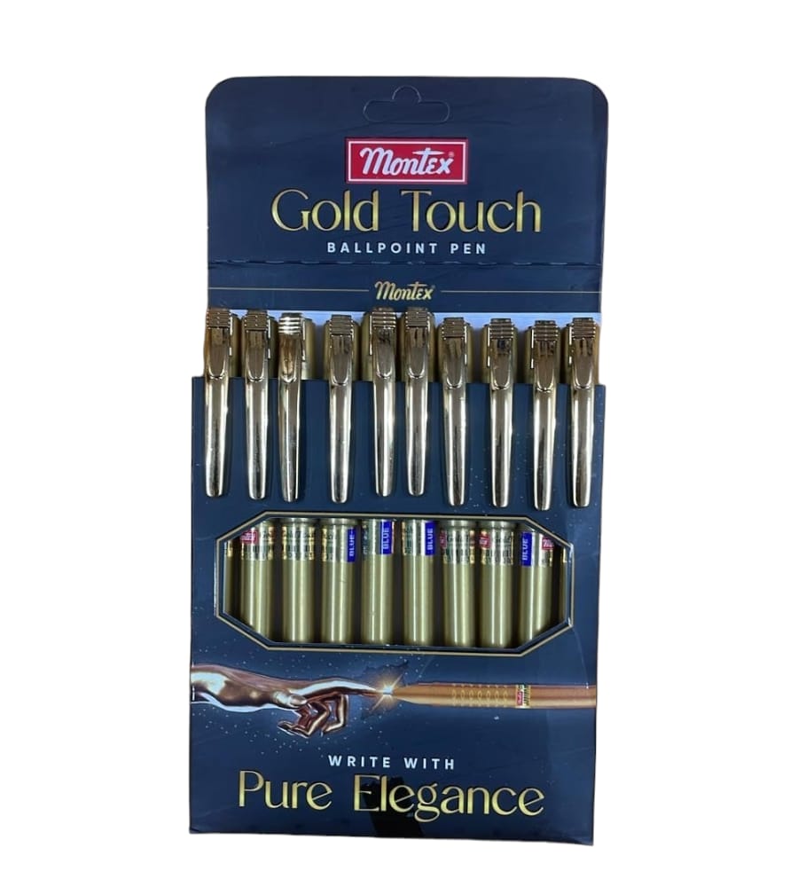 Montex Gold Touch Ball Pen – Pack of 10, Blue color