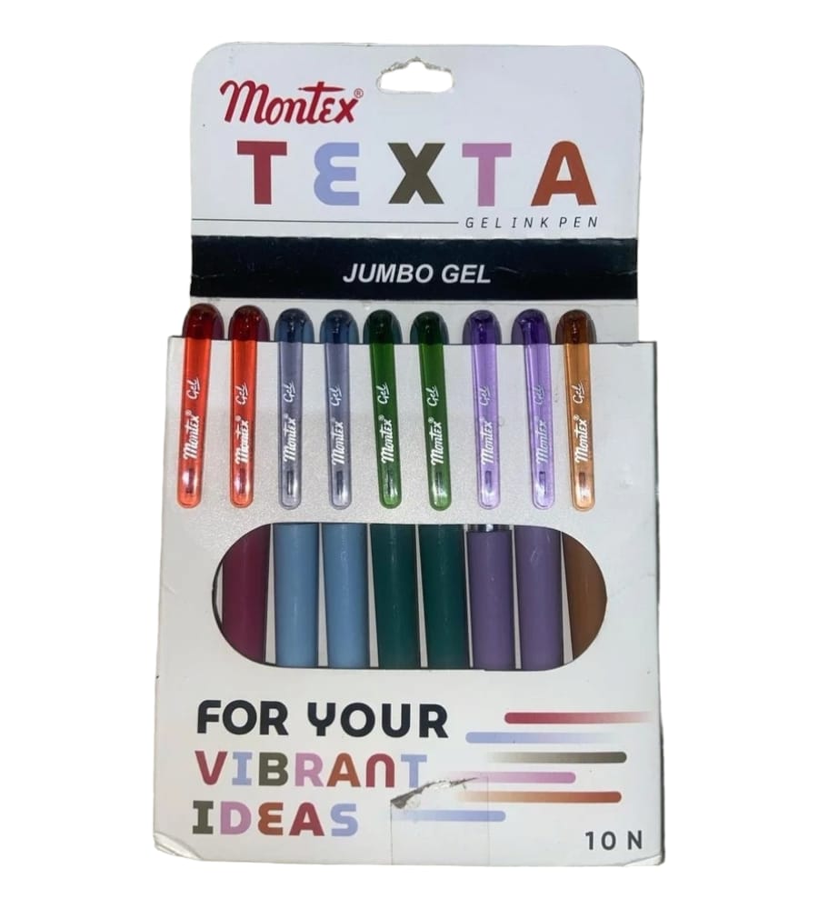 Montex Texta Jumbo Gel Pen – Pack of 10, Blue Ink