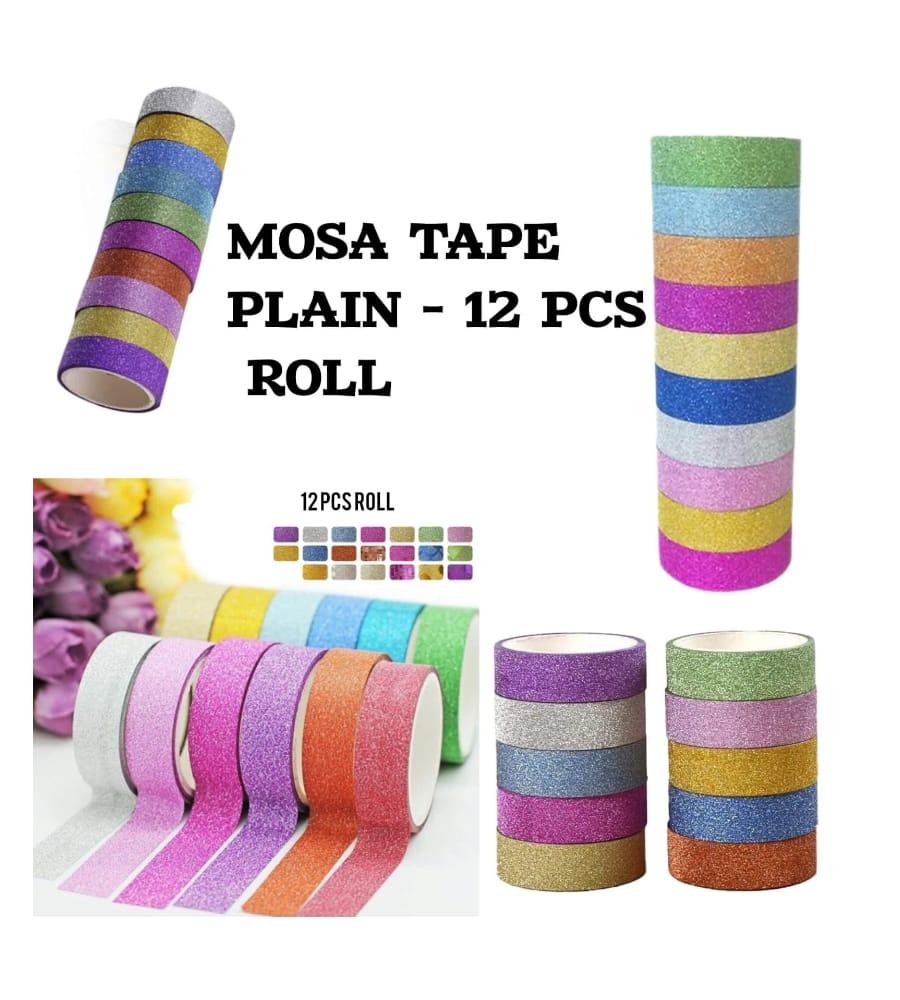 Decorative Glitter Adhesive Tape Rolls – Set of 12 | Multi-Color Craft Tape for DIY, Scrapbooking, Gift Wrapping, Card Making & Arts & Crafts