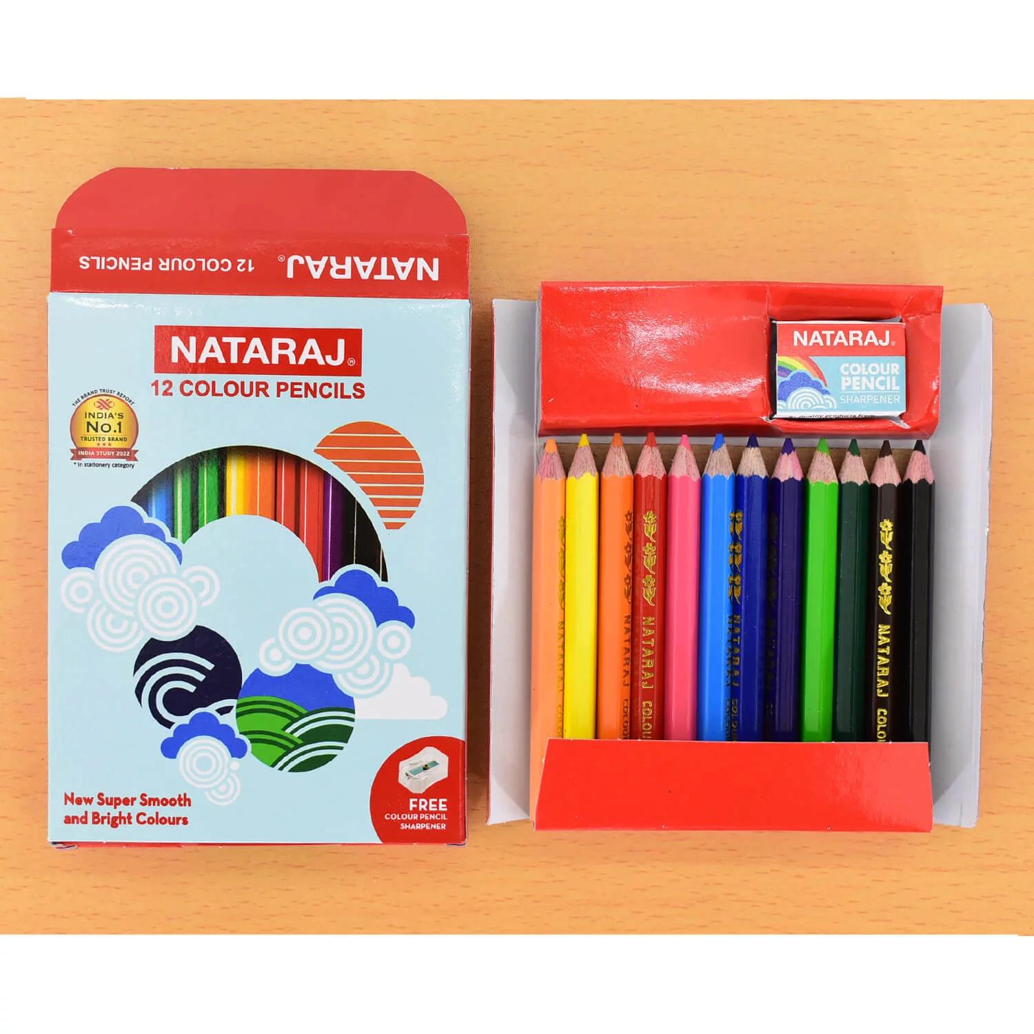 Nataraj Small Size Colour Pencils - 12 Shades | Multicolor