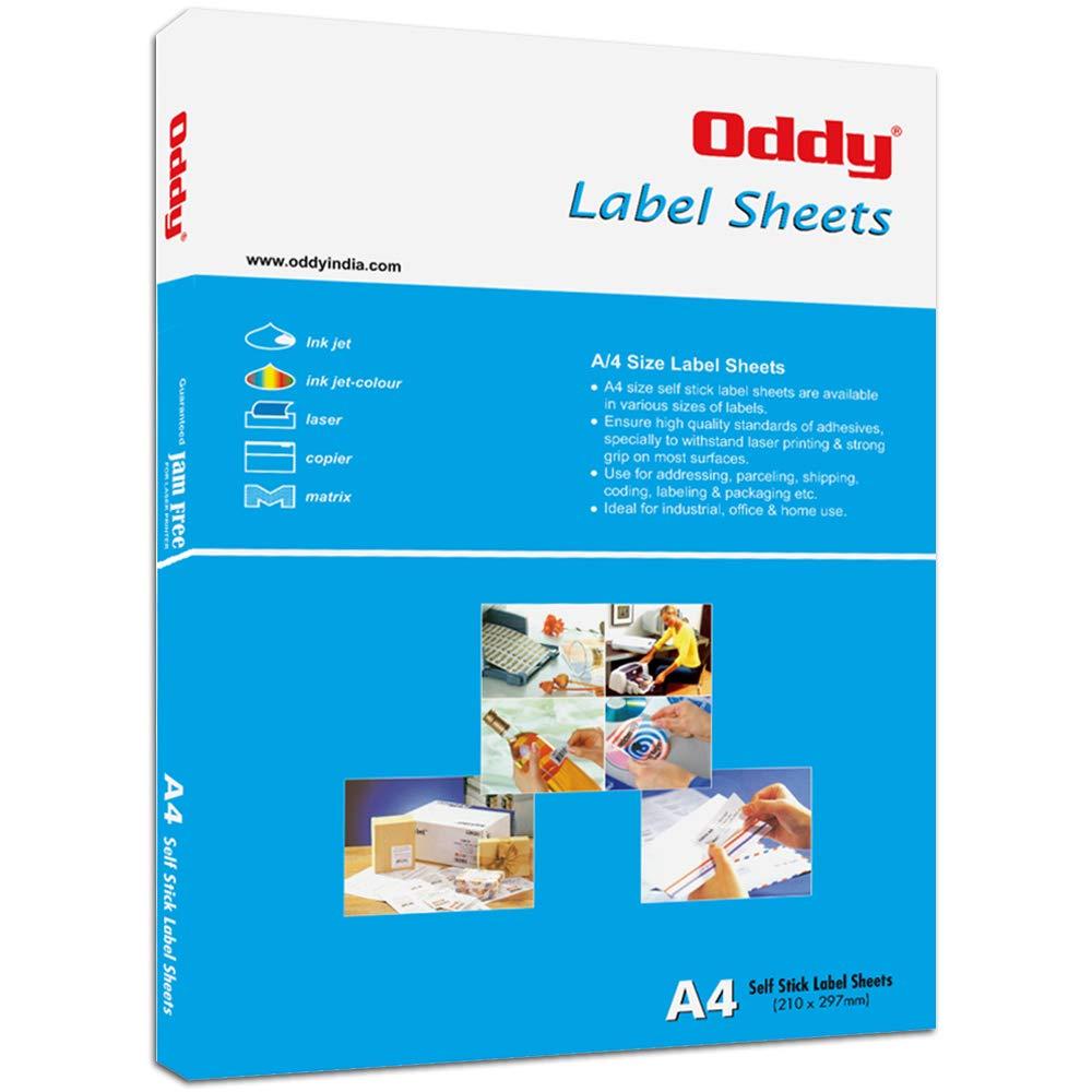 Oddy A4 Paper Label Stickers - 84 Labels per Sheet, Pack of 100 Sheets