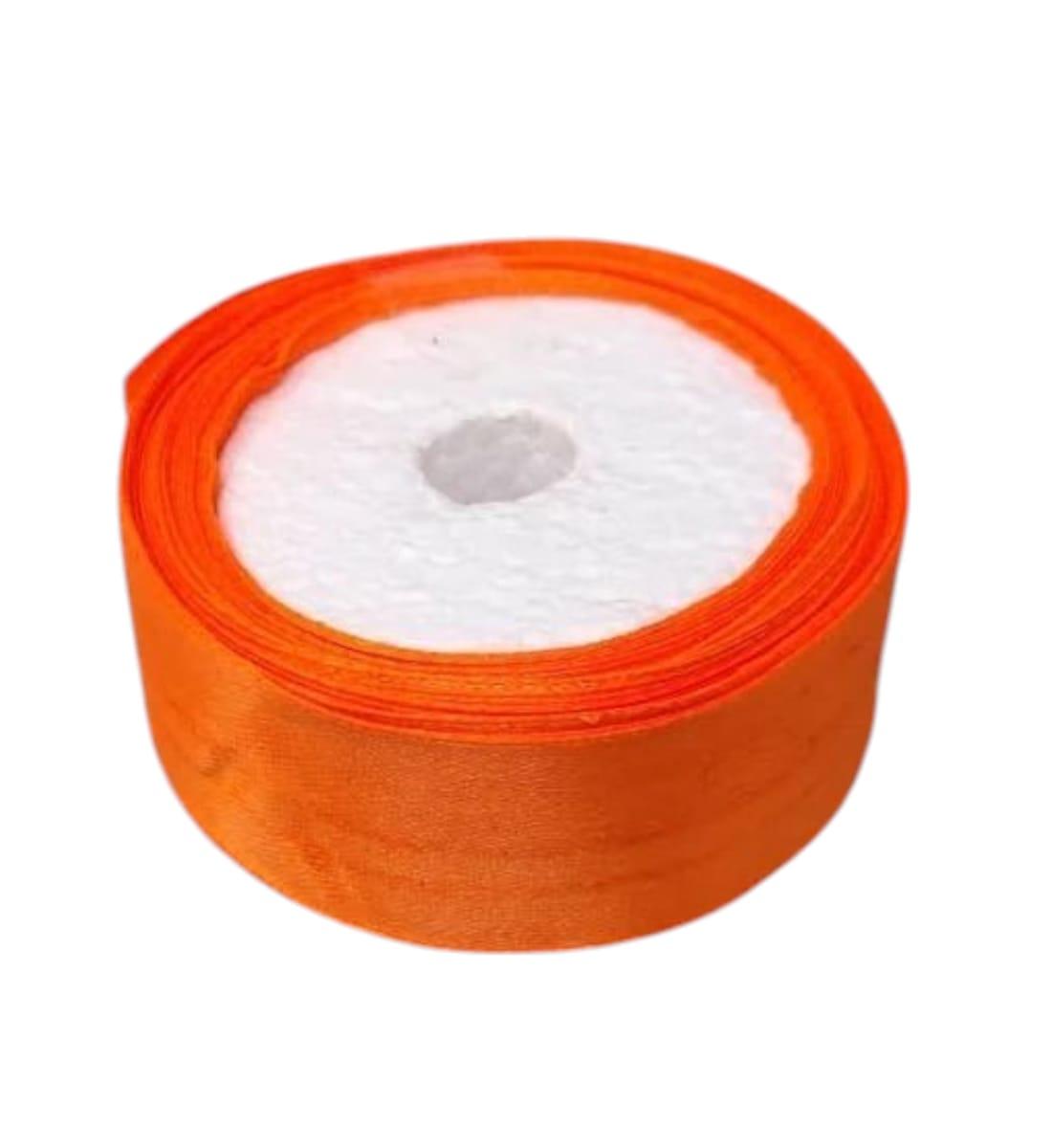 Orange Satin Ribbon – Set of 2 Rolls, 10 Meters Each | Decorative Craft & Gift Wrapping Ribbon