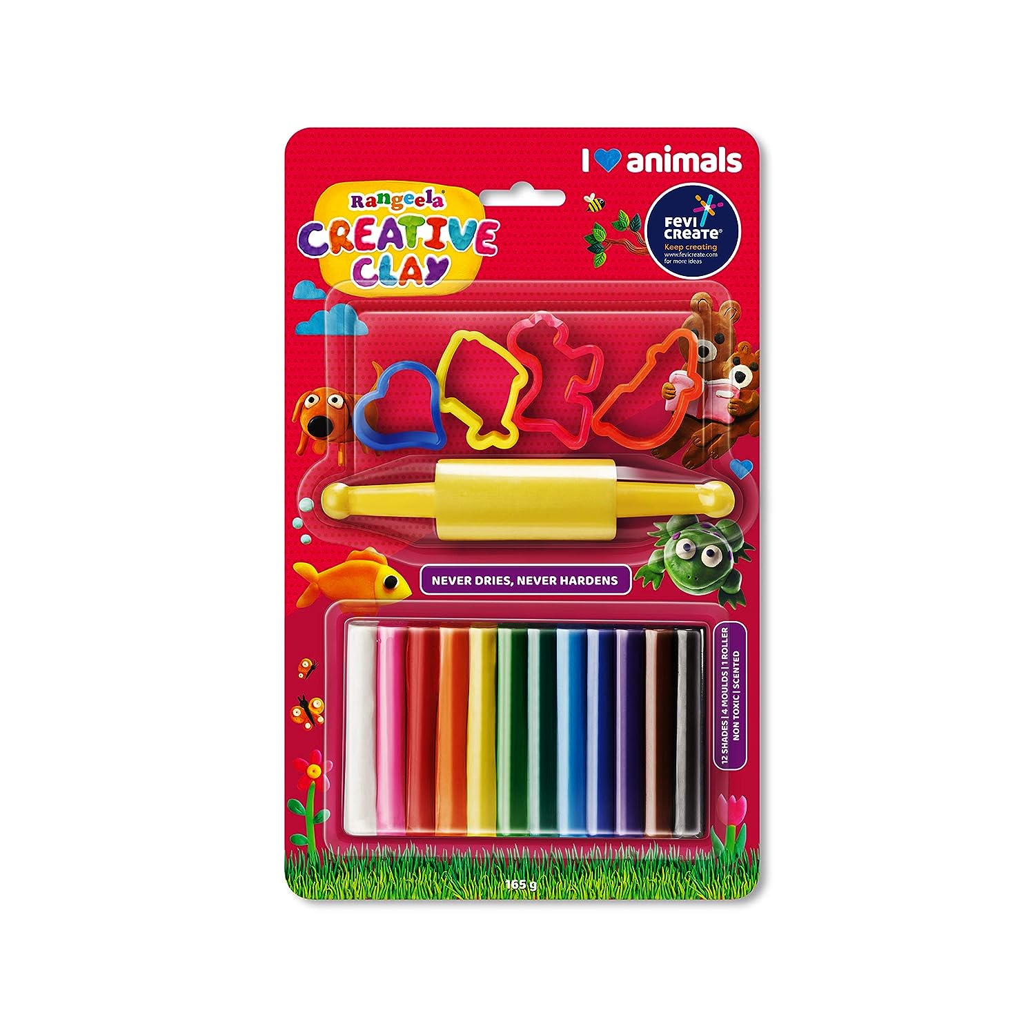 Pidilite Fevi Create Rangeela Modelling Clay150 g + 5 Modelling Tools & 1 Roller