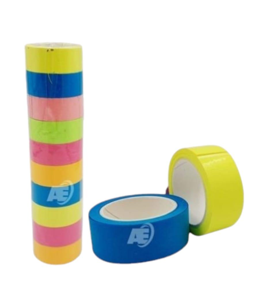 Plain Paper Washi Tape Roll – Pack of 10 (15mm x 5m) | Decorative Tape for DIY Crafts, Arts & Crafts, Gift Wrapping & Card Making