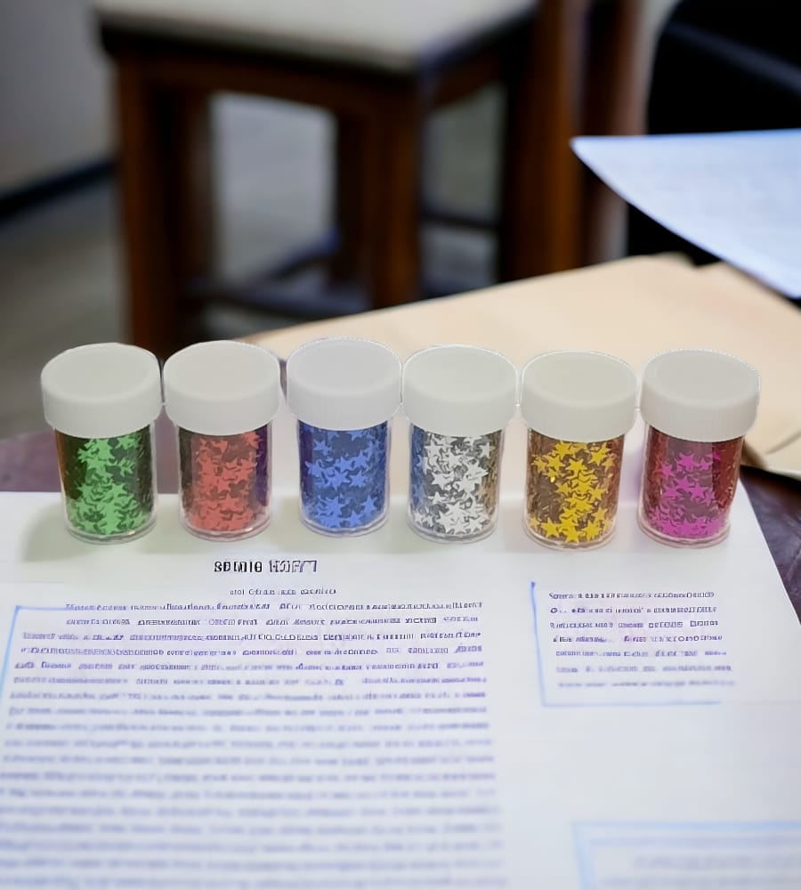 Plain Star Glitters for Resin Art Work - Set of 6, Multicolor
