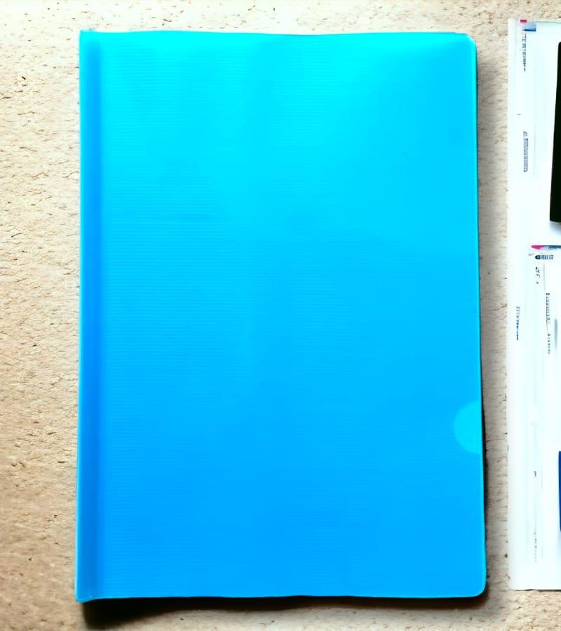 Plastic File Folder for Document Sliding Bar Report Covers A4 Size - Transparent Blue(Pack of 2)