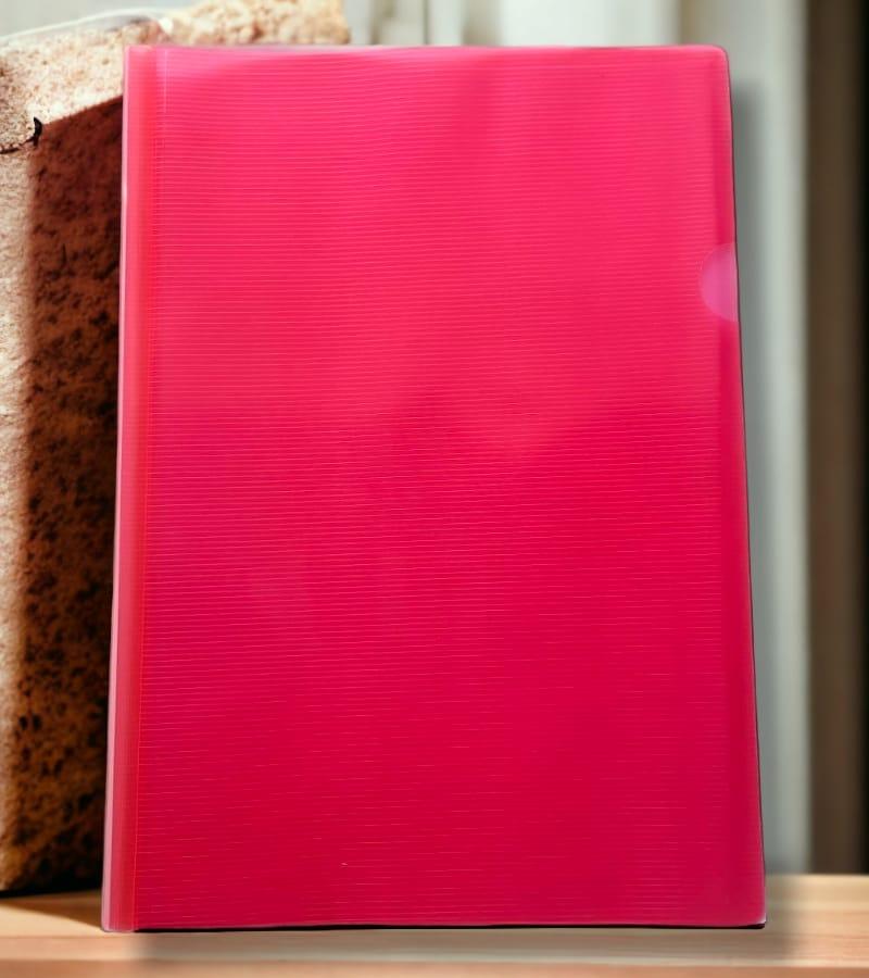 Plastic File Folder for Document Sliding Bar Report Covers A4 Size - Transparent Red(Pack of 2) - Buy Online at Your NoteBook