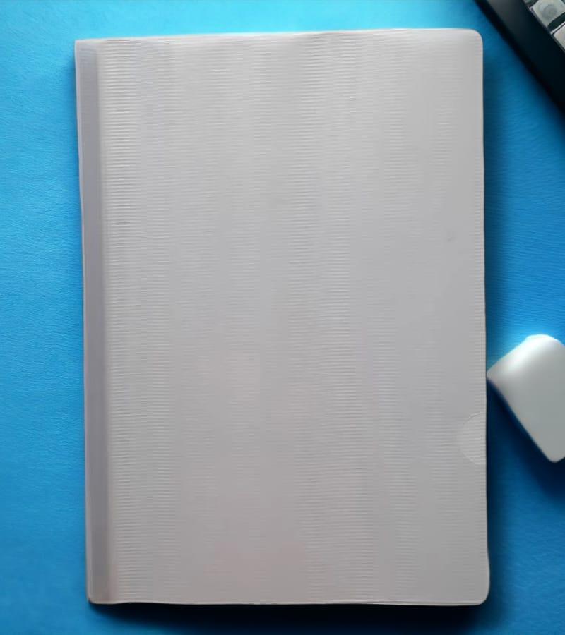 Plastic File Folder for Document Sliding Bar Report Covers A4 Size - Transparent White(Pack of 2)