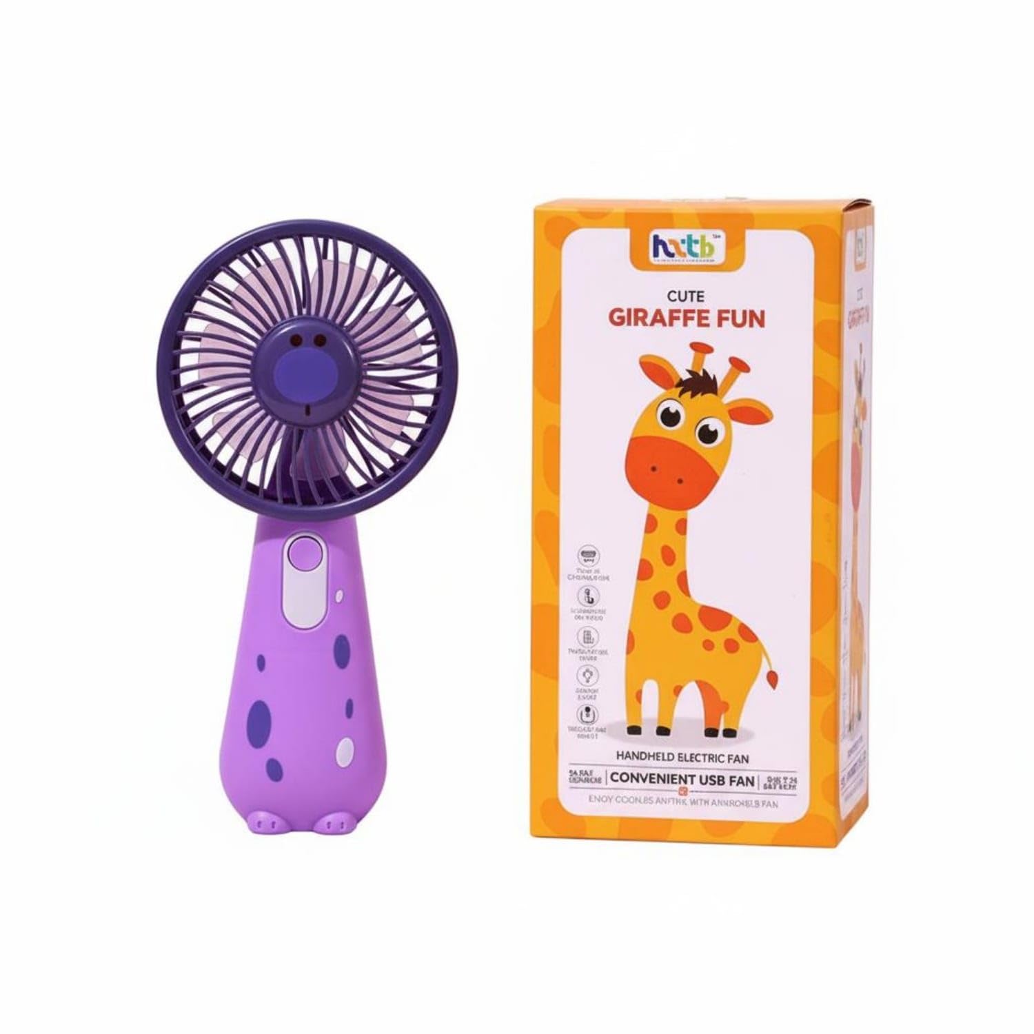 Portable Handheld Fan with Type-C Cable, 3 Speed Settings, USB Rechargeable Mini Desk Fan, Random Color