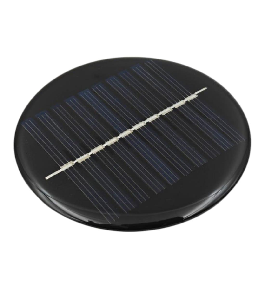Portable Round Solar Panel 0.48W 6V 80mA | 80mm Polycrystalline Solar Plate for DIY Projects, Chargers & Small Electronics – Set of 2