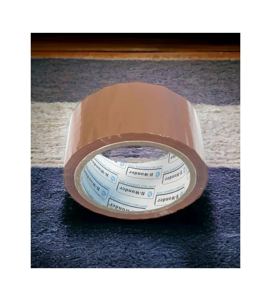 R-WONDER BOPP Self Adhesive Tape – 38mm x 50m | Strong & Durable Dark Brown Packing Tape for Box Sealing, Shipping & Storage | Heavy-Duty, Waterproof & Tear-Resistant