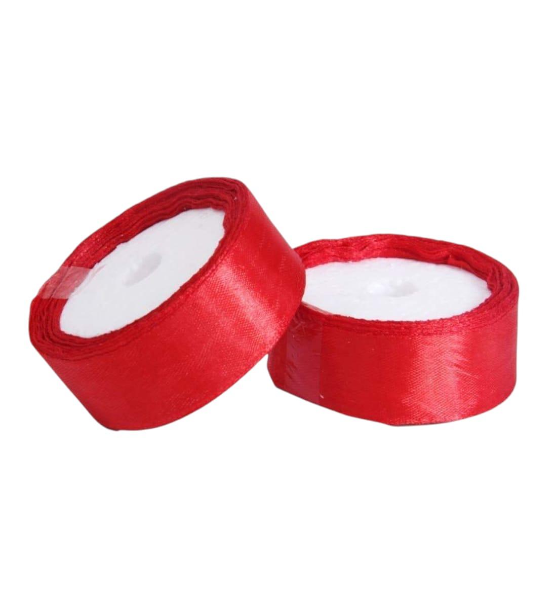 Red Satin Ribbon – Set of 2 Rolls, 10 Meters Each | Decorative Craft & Gift Wrapping Ribbon