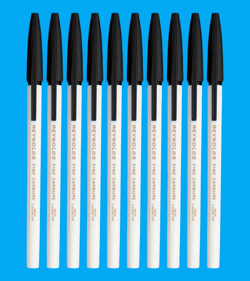 Reynolds 045 Fine Carbure Black Ink Ball Pen - Set of 3