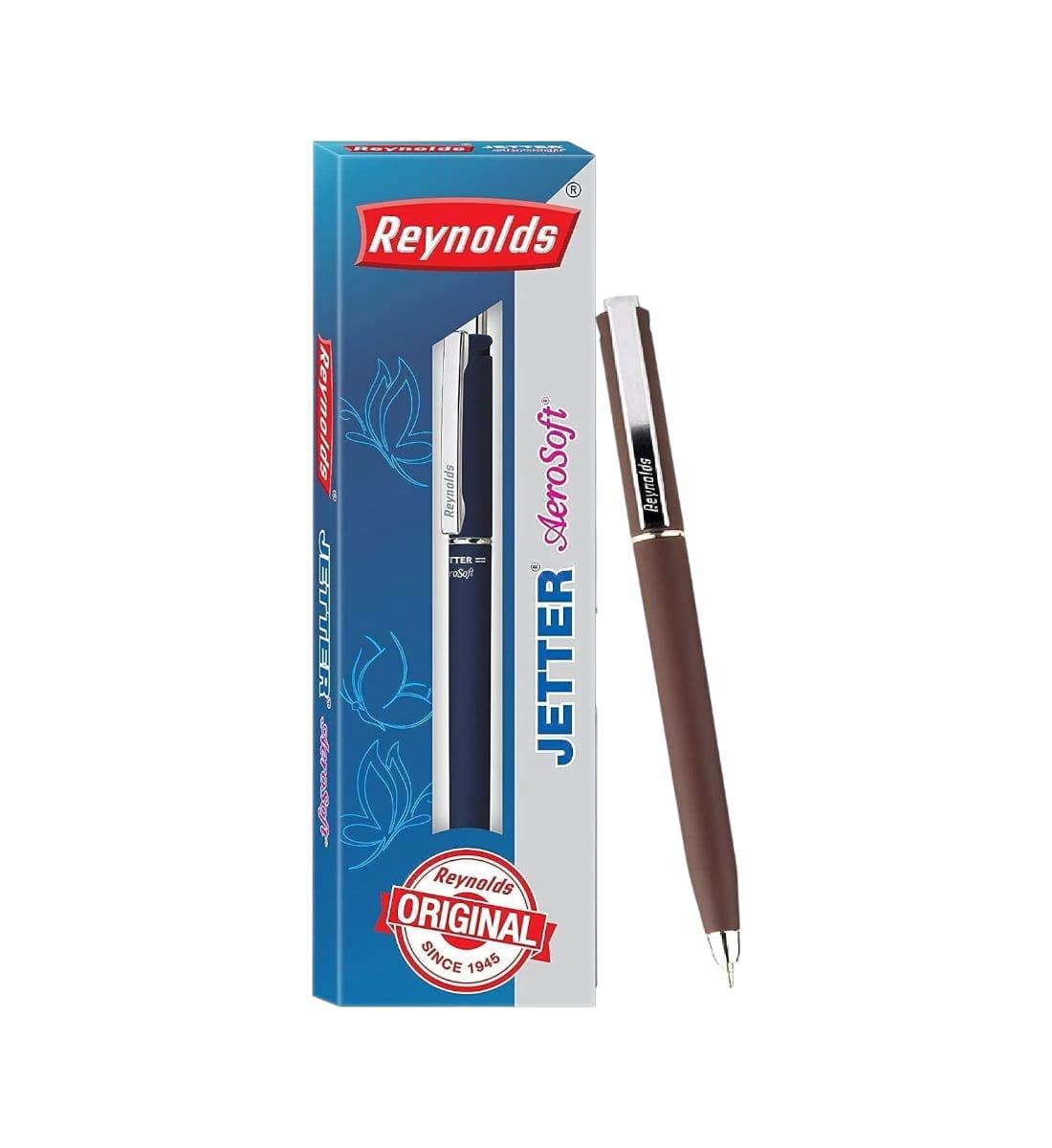 Reynolds Jetter Aerosoft Ball Pen – Blue Ink, 0.7 mm Tip Multi-Body Colour - Pack of 1