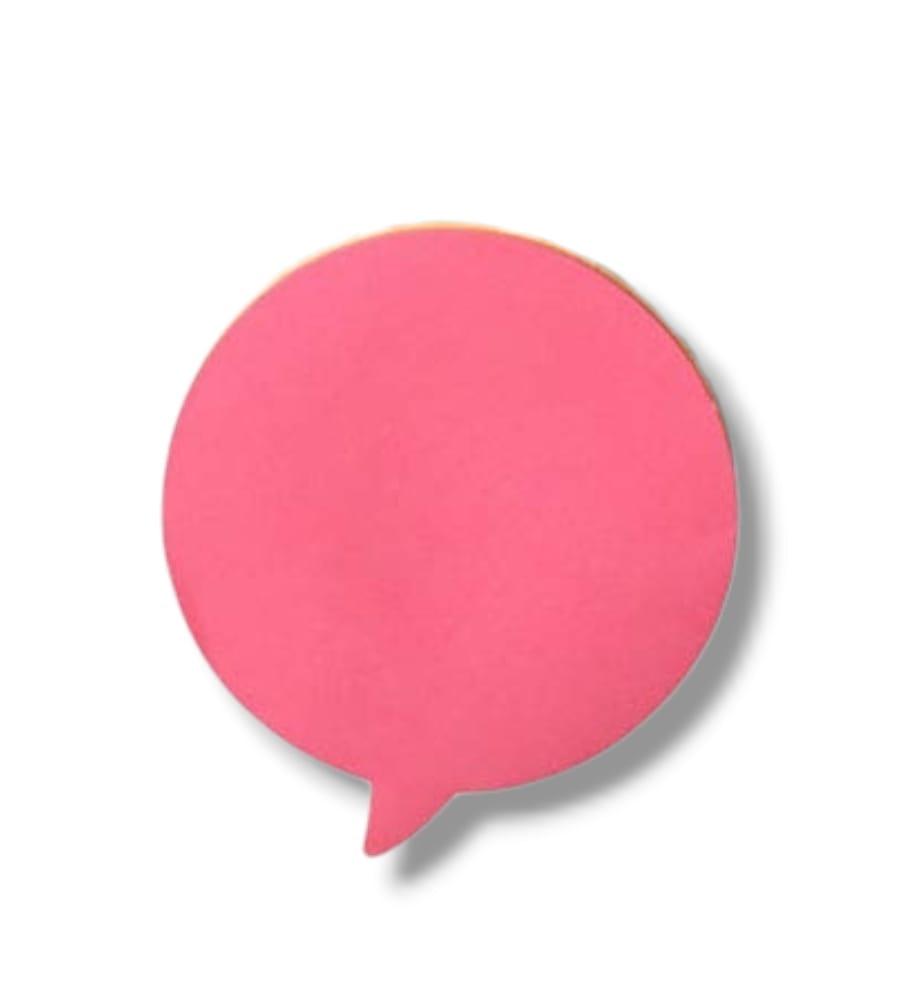 Round Messenger Shape Sticky Notes, 5 Neon Colors Self-Sticky Notes – 100 Sheets, Multicolour