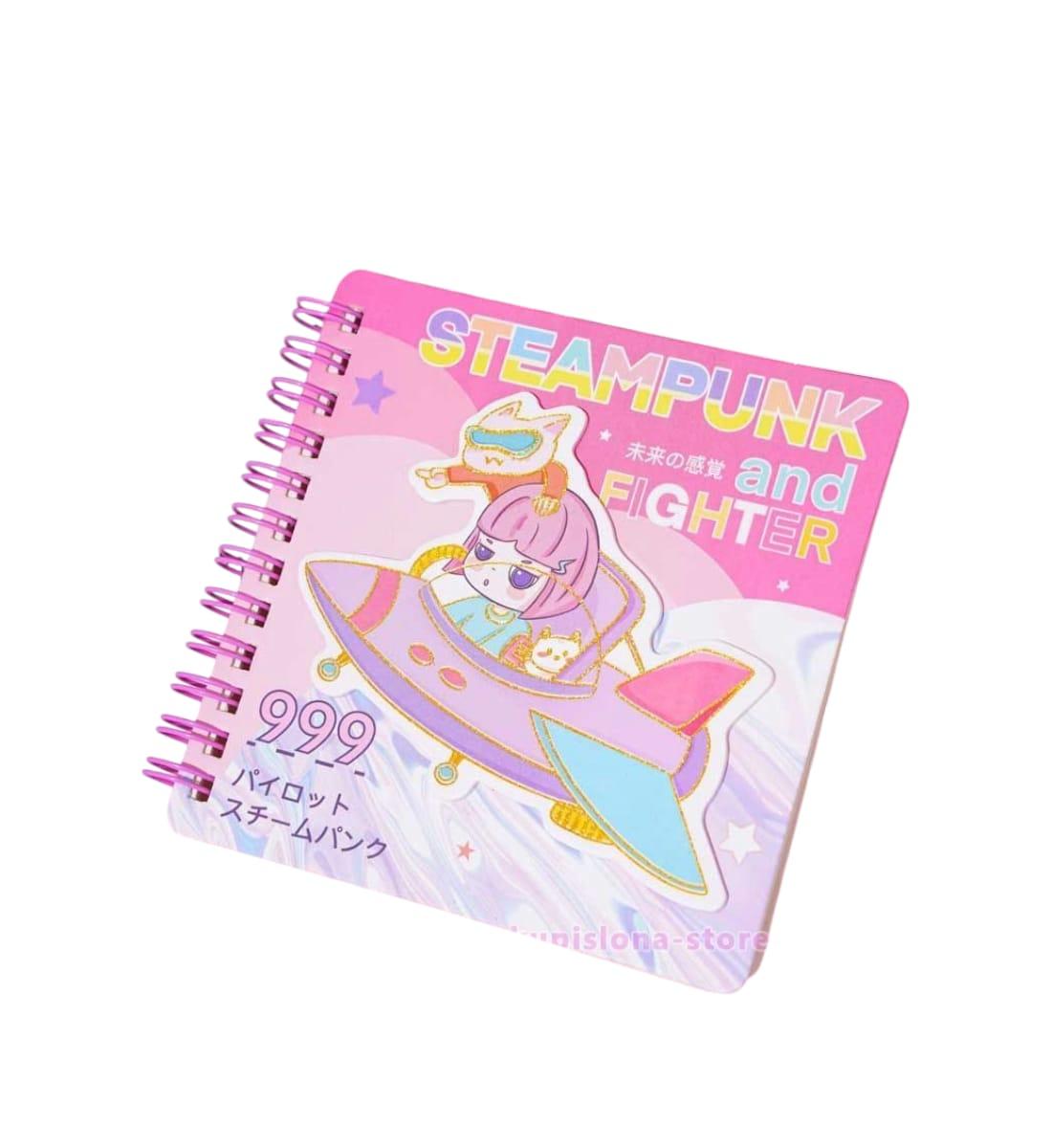 Small Spiral Square Shape Diary| 70 Pages | 120 x 127 mm | Laminated Plastic Hardbound Cover | Compact & Durable | Made in China