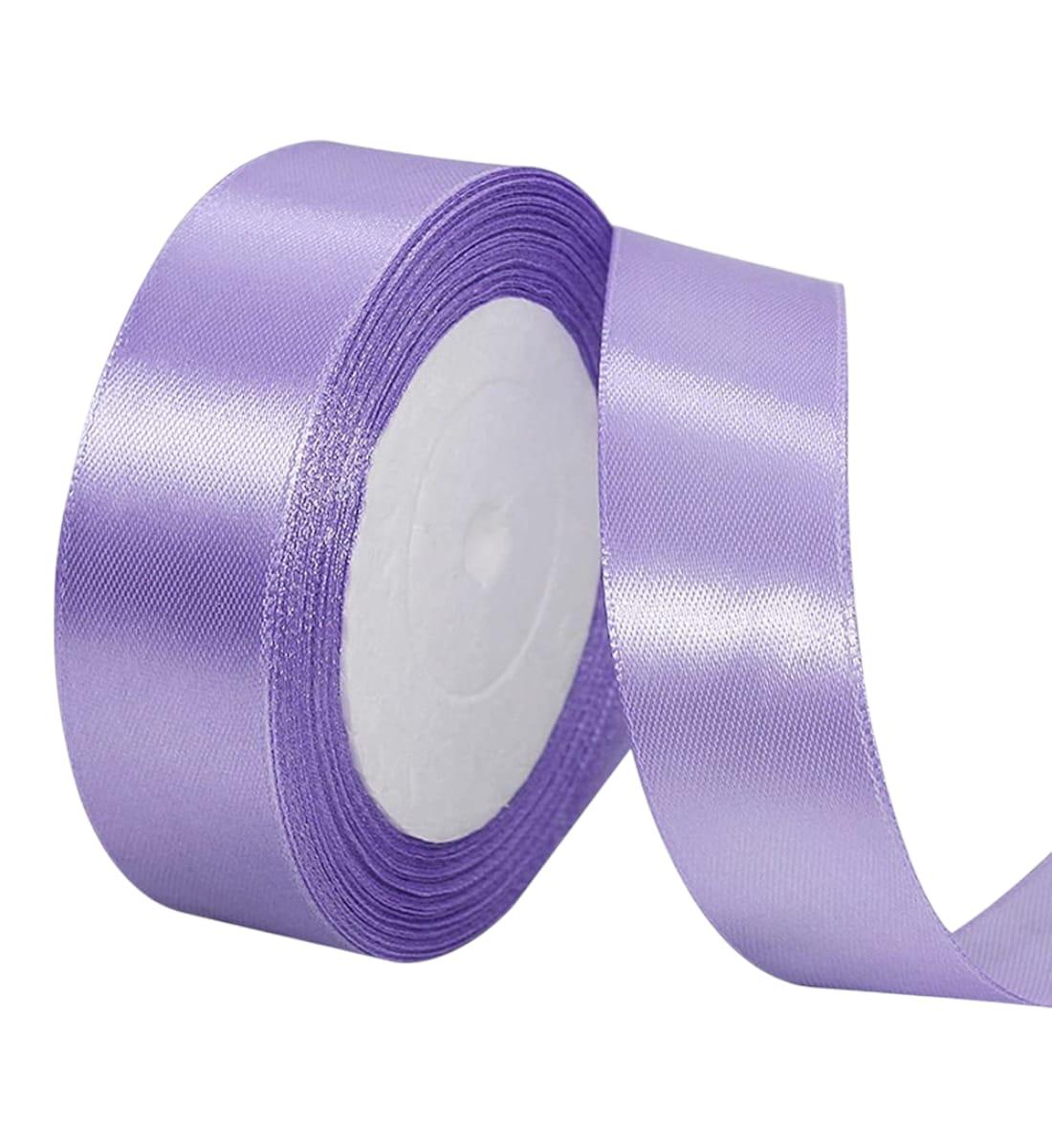 Violet Satin Ribbon – Set of 2 Rolls, 10 Meters Each | Decorative Craft & Gift Wrapping Ribbon