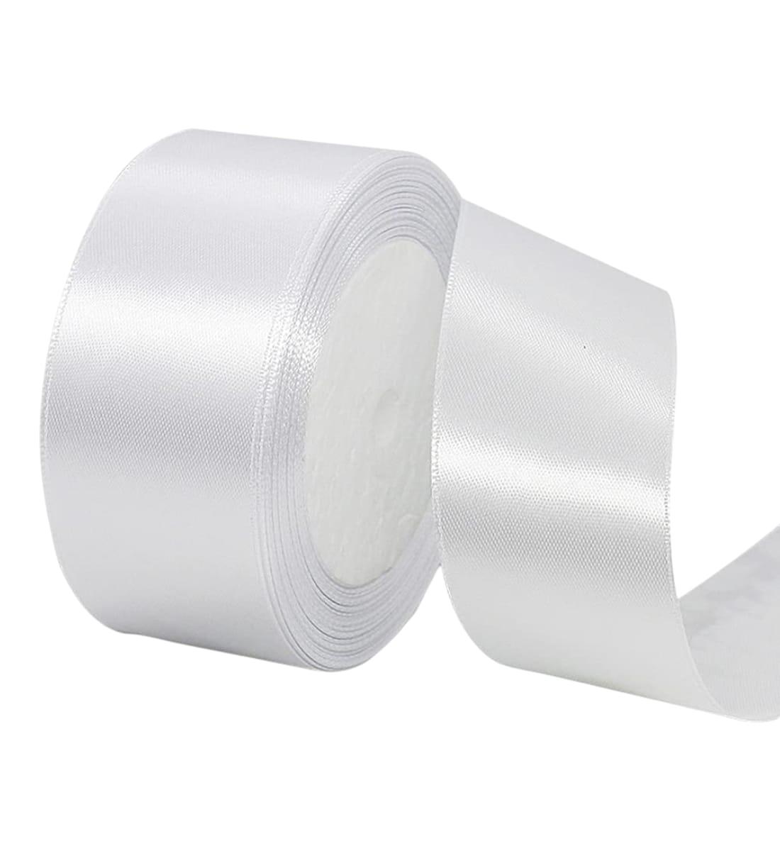 White Satin Ribbon – Set of 2 Rolls, 10 Meters Each | Decorative Craft & Gift Wrapping Ribbon
