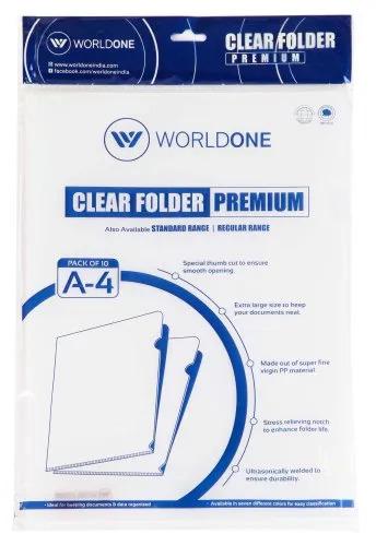 World One Clear A4-L Folder - Premium, Pack of 1