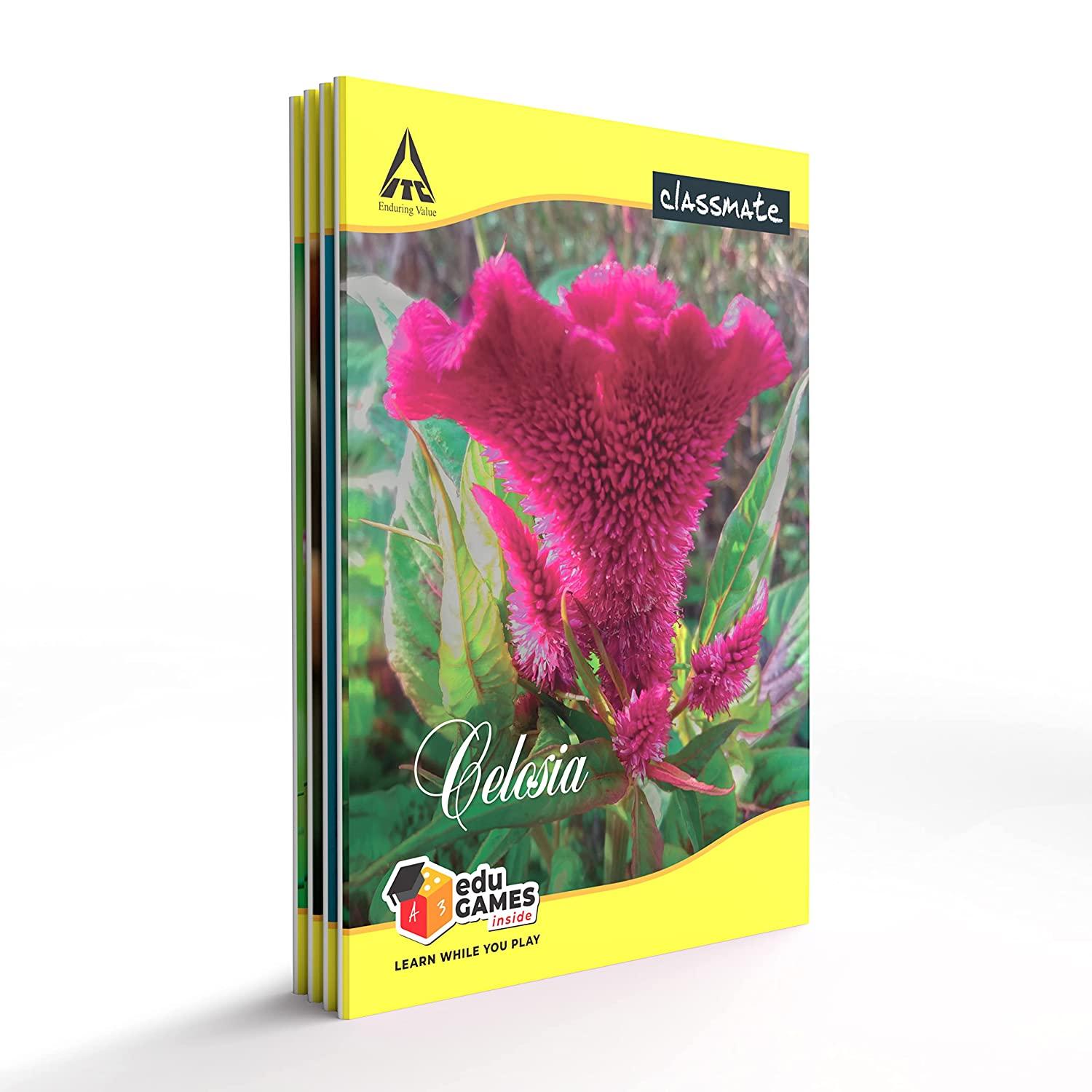 Classmate Notebook - Single Line, 72 Pages, 240 mm x 180 mm - Pack Of 4